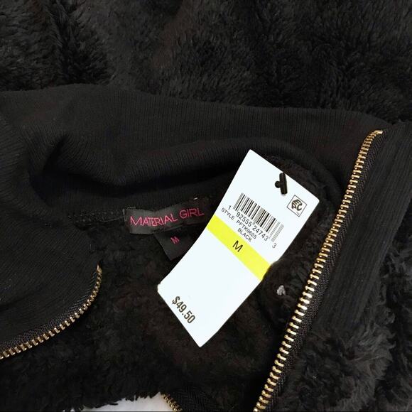 Material Girl Active NWT Faux Fur Top Women M - Picture 4 of 12